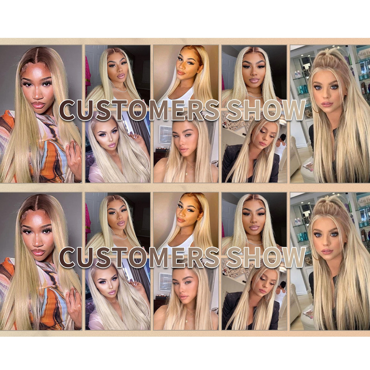 Long Straight Synthetic Lace Front Wig with Ombre Blonde Color - Natural Look
