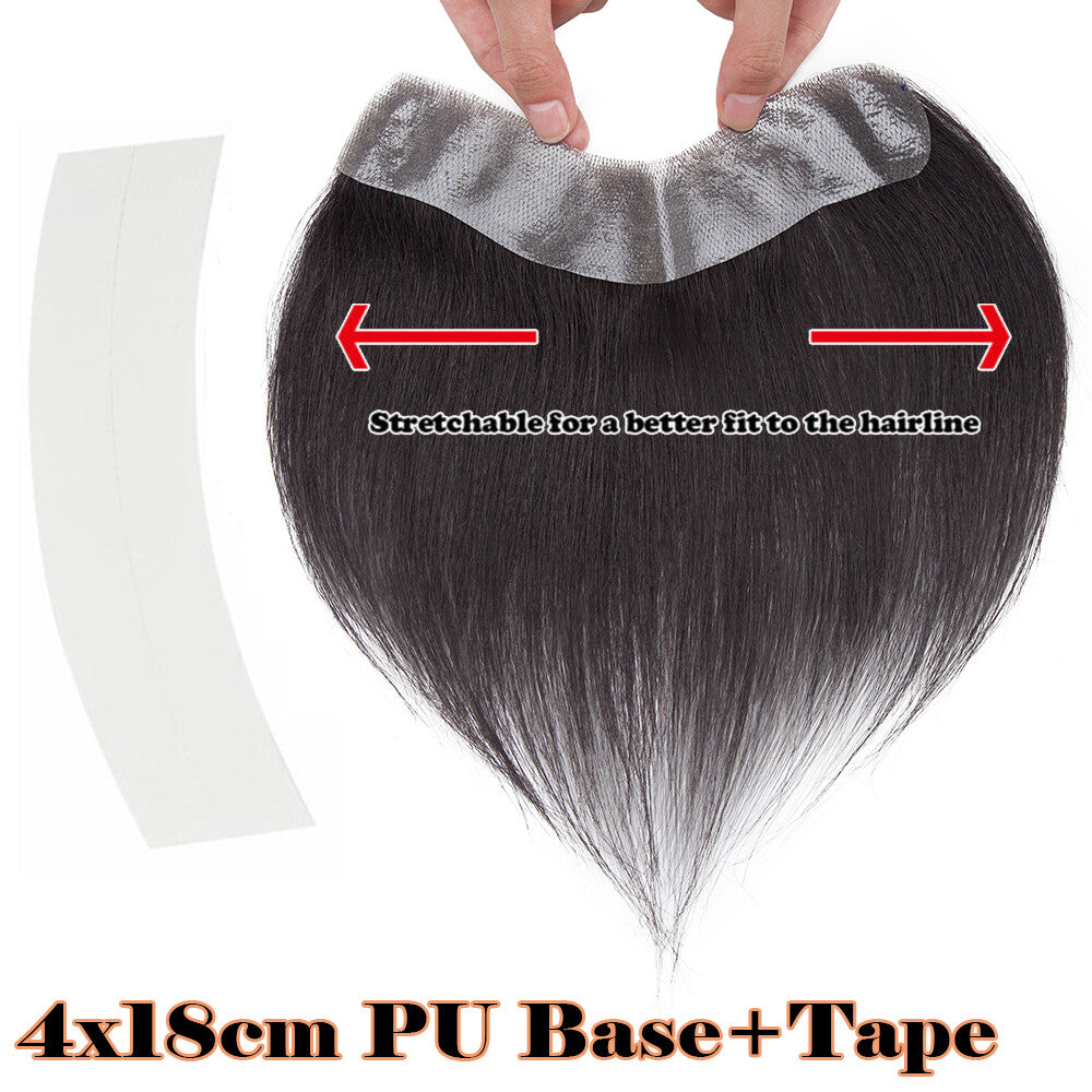 Men's Hair Replacement System Toupee with Skin-Like PU Base - Human Hair