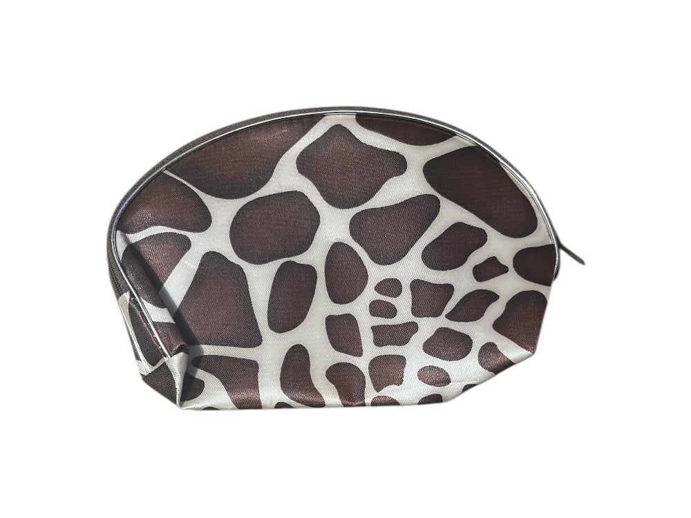 Large Safari Print Zipper Cosmetic Bag with Wristlet - All Purpose Travel Organizer