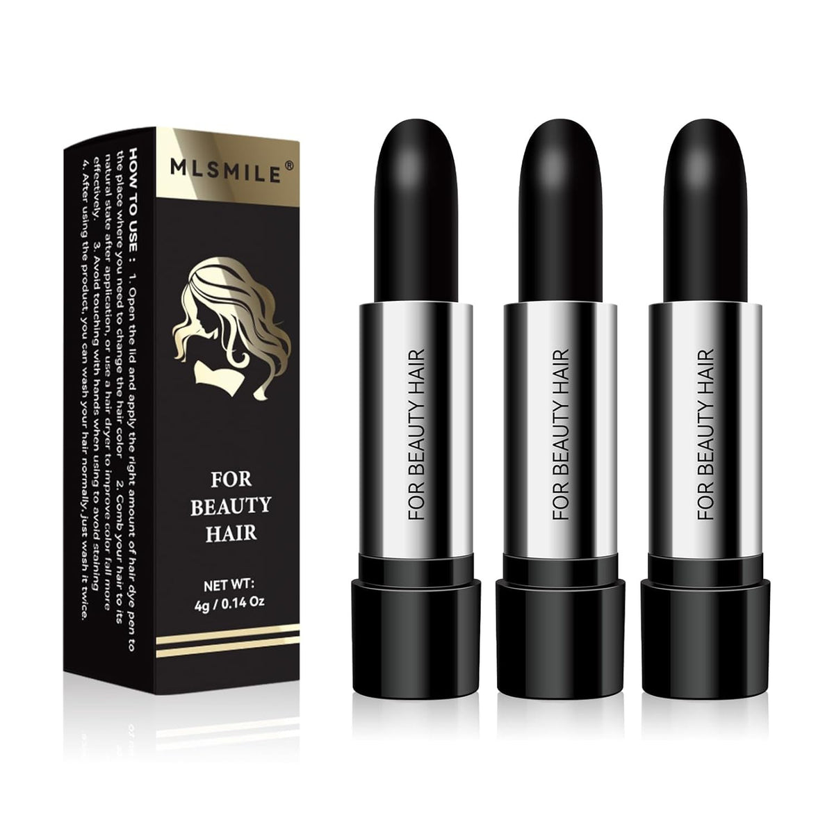Black Hair Color Touch-Up Stick - 3 Pack