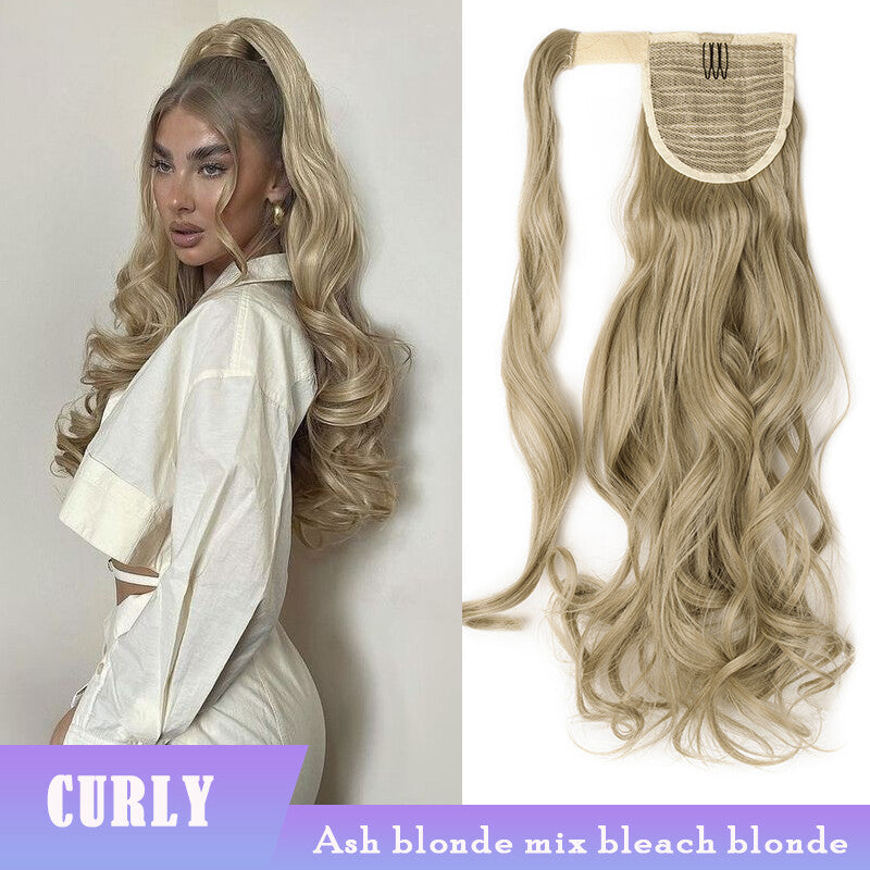 Clip-In Ponytail Hair Extensions Thick Wavy Natural Look 24-32 Inch