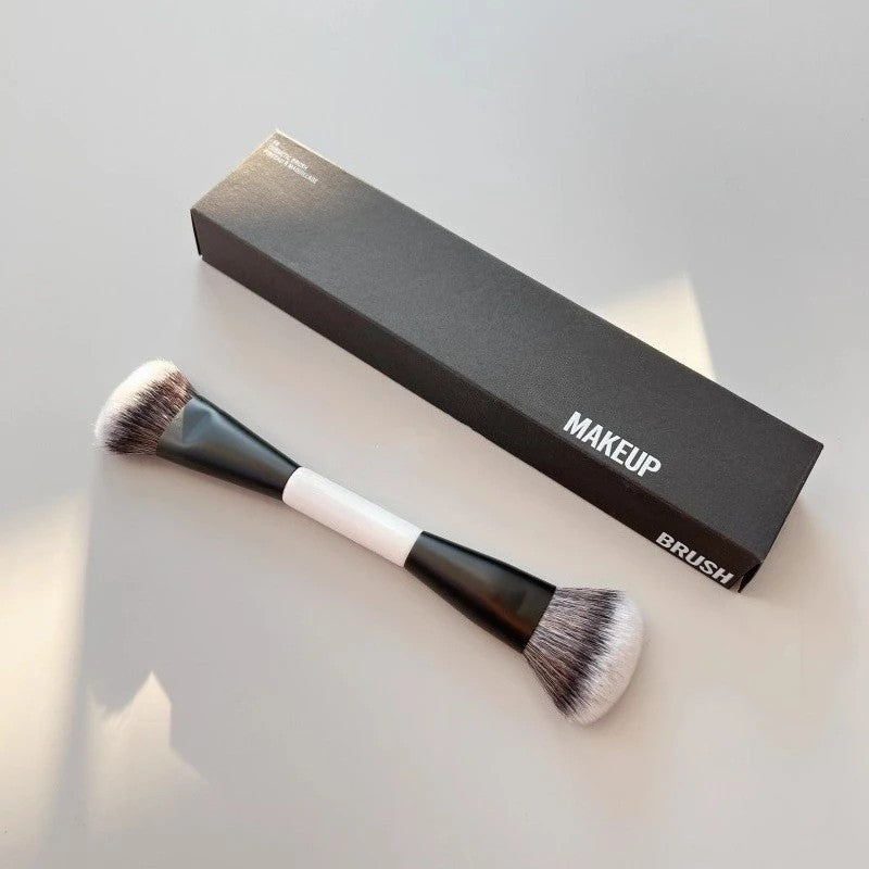 Dual-Ended Foundation & Face Makeup Brush for Blending & Contouring