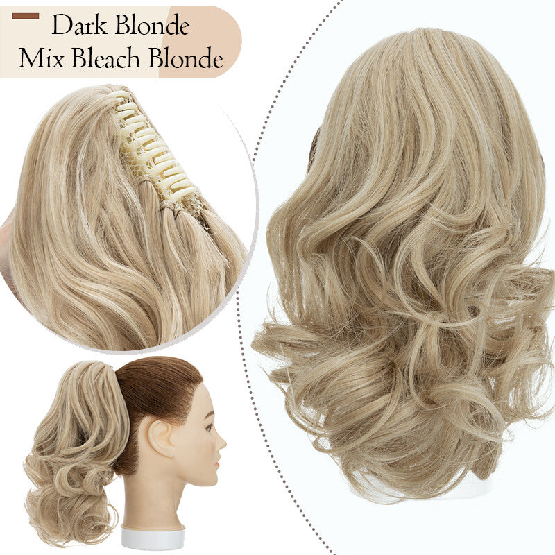 Bendable Clip-In Ponytail Hair Extension - Short 12-Inch Synthetic Bun