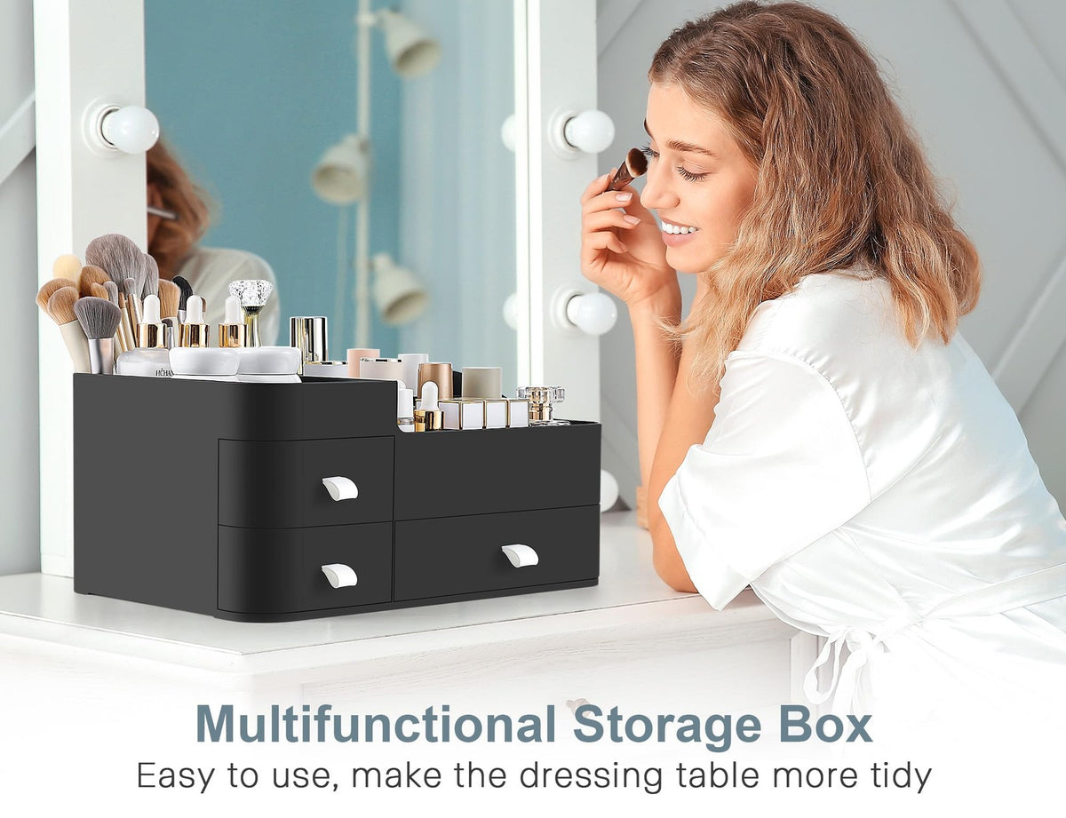Large Perfume Organizer with Drawers - Men's Vanity Storage & Decor