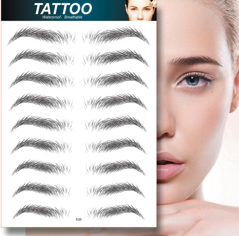 Waterproof Hair-Like Eyebrow Tattoo Stickers - Natural Microblading Effect, Reusable, 4D Texture