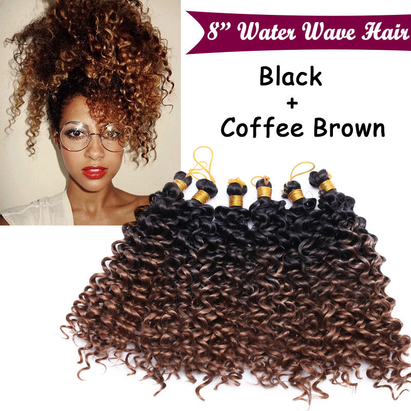 Water Wave Crochet Hair Extensions - Deep Curly Synthetic Braids, Multiple Lengths & Colors