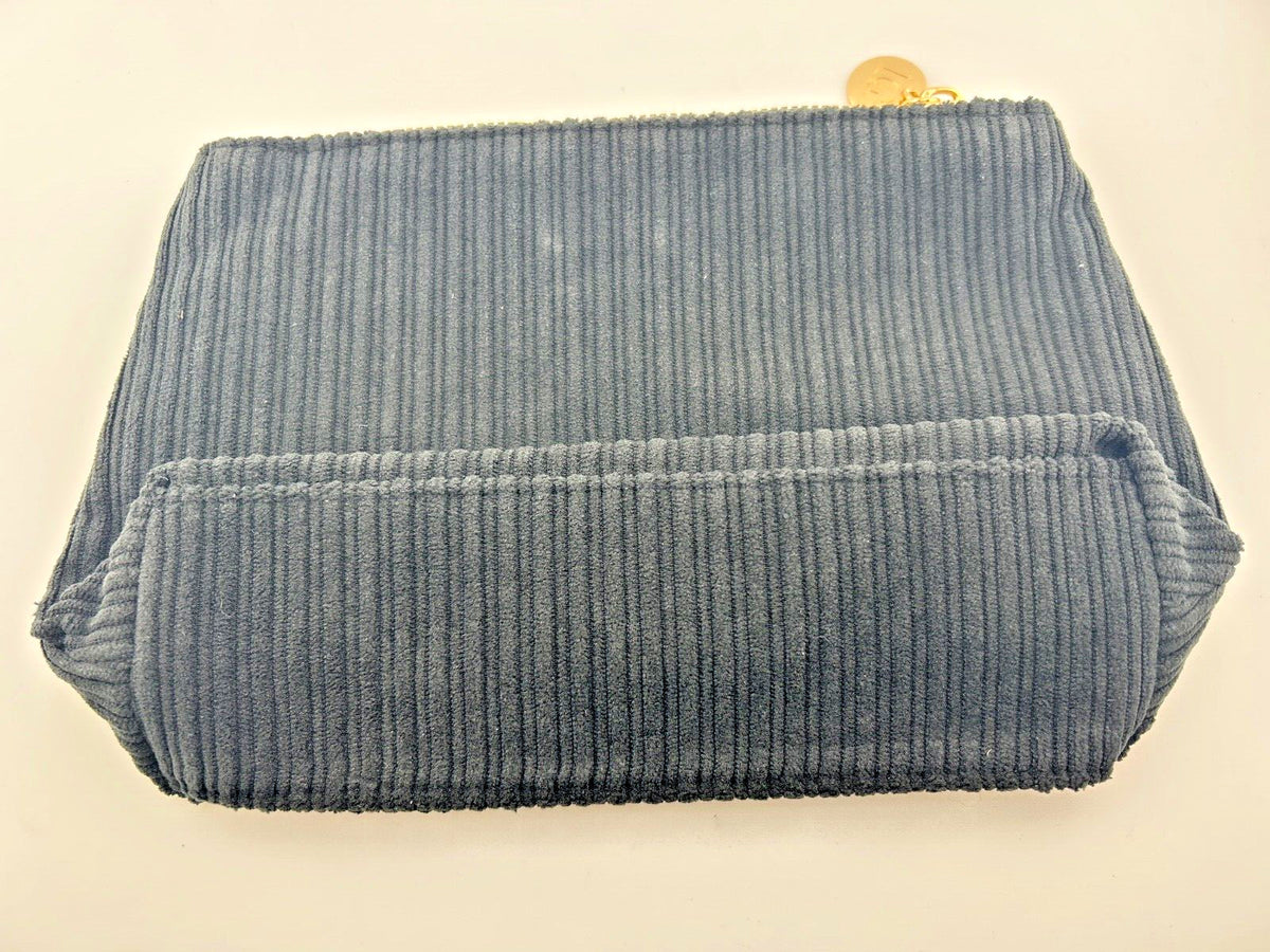 Travel Makeup Bag with Gold Zipper - Quilted Nylon Toiletry Organizer