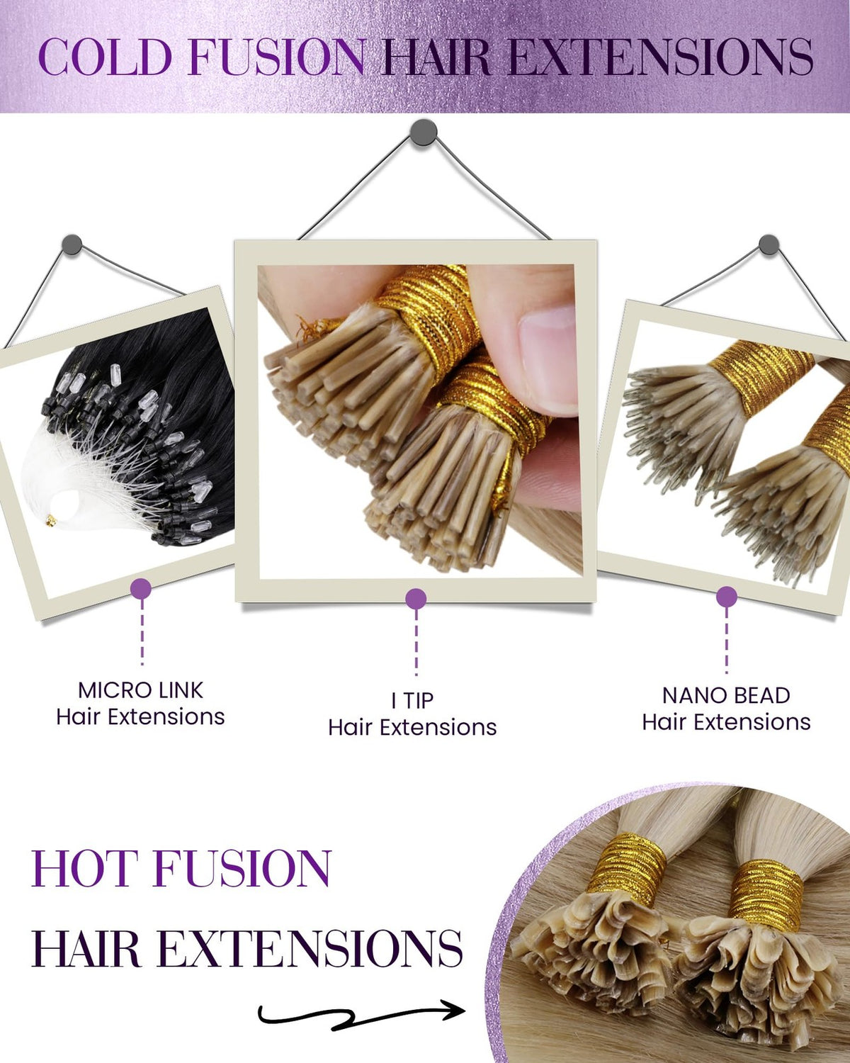 Human Hair Extensions Cool Brown Balayage 14 Inch 40g - Natural Look