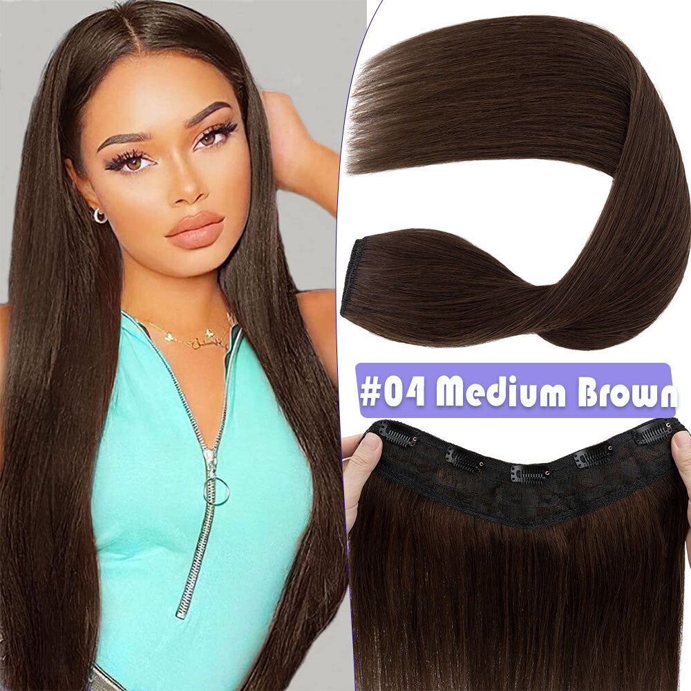 Remy Human Hair Extensions Clip-In One Piece Full Head Weft - Multiple Colors & Lengths
