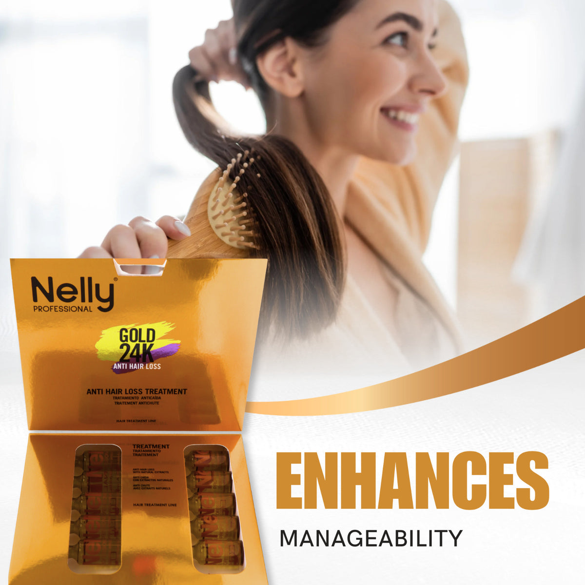24K Gold Hair Treatment – Shine & Frizz Control (2-Pack)