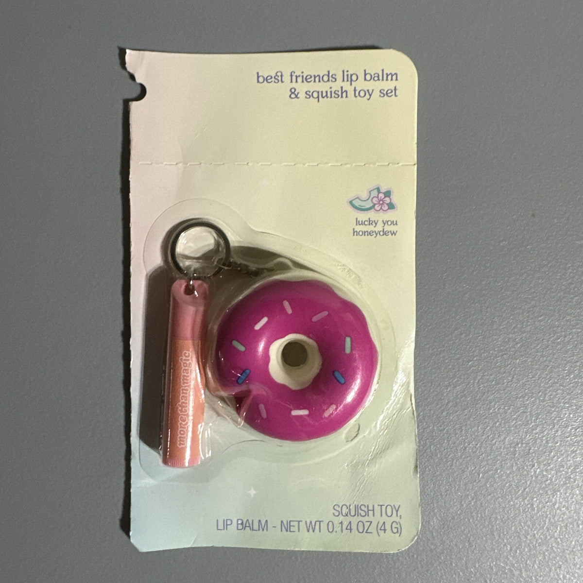 Lucky You Honeydew Lip Balm & Donut Squish Toy Set - 2 Piece