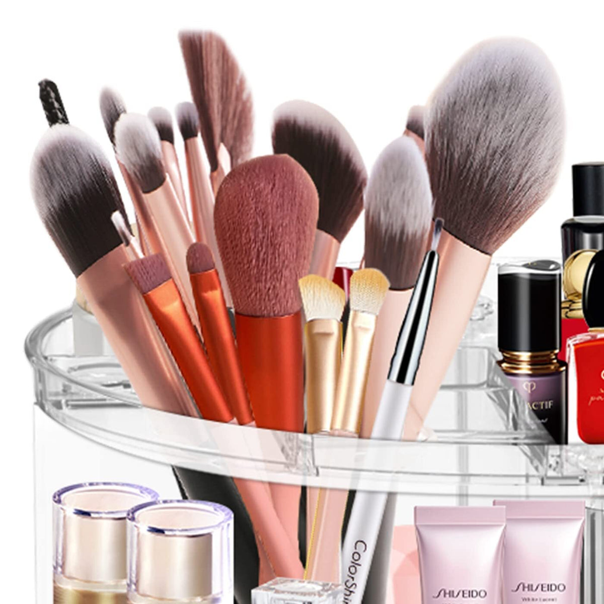 Large Capacity 360° Acrylic Rotation Makeup Organizer with Sturdy Build