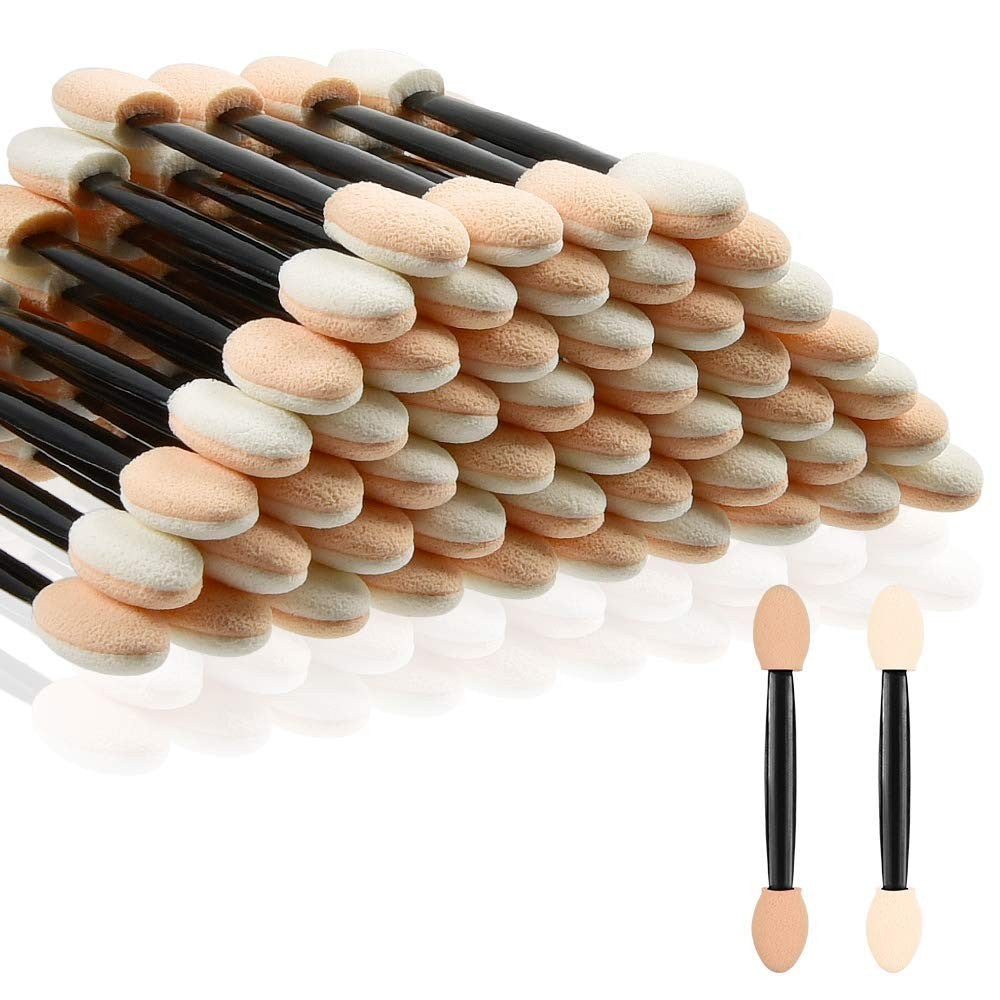 Disposable Eyeshadow Applicators 50 Pcs - Soft Oval Tips for Flawless Makeup