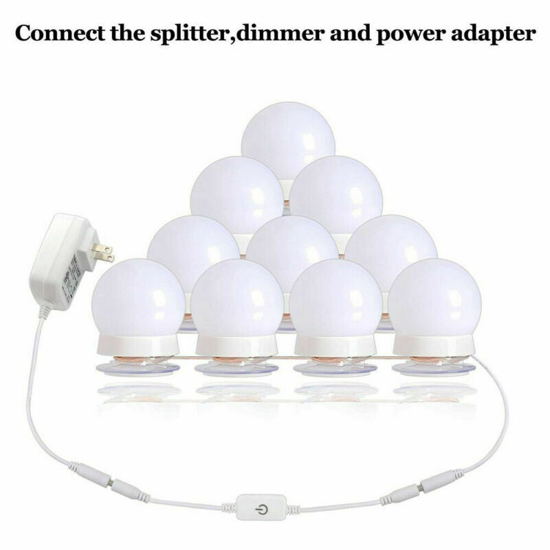 DC 5V LED Vanity Mirror Lights Kit with 10 Dimmable Bulbs for Makeup