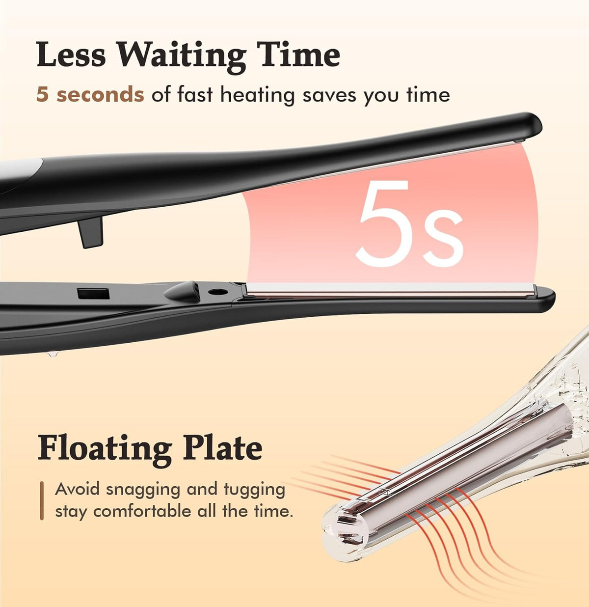 Mini Flat Iron for Short Hair & Bangs, 3/10 Inch Thin Straightener, Travel-Ready