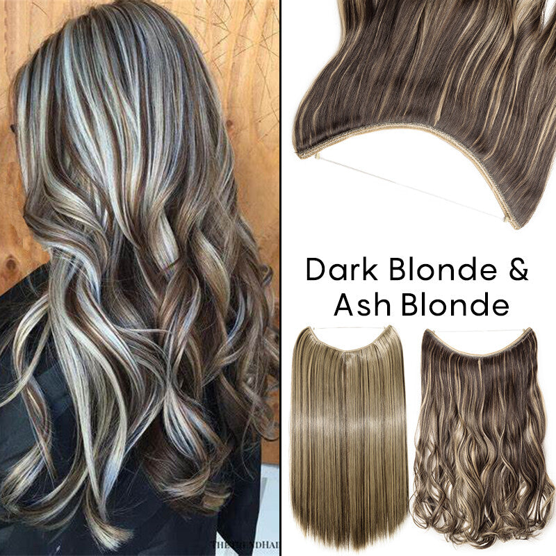Natural Wire-In Hair Extensions Clip-In Nano Ring Hairpiece - Versatile & Easy to Use