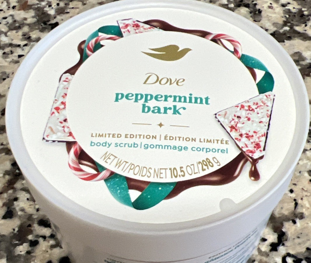 New Set Dove Limited Edition Peppermint Bark Body Scrub 10.5 Oz Hand