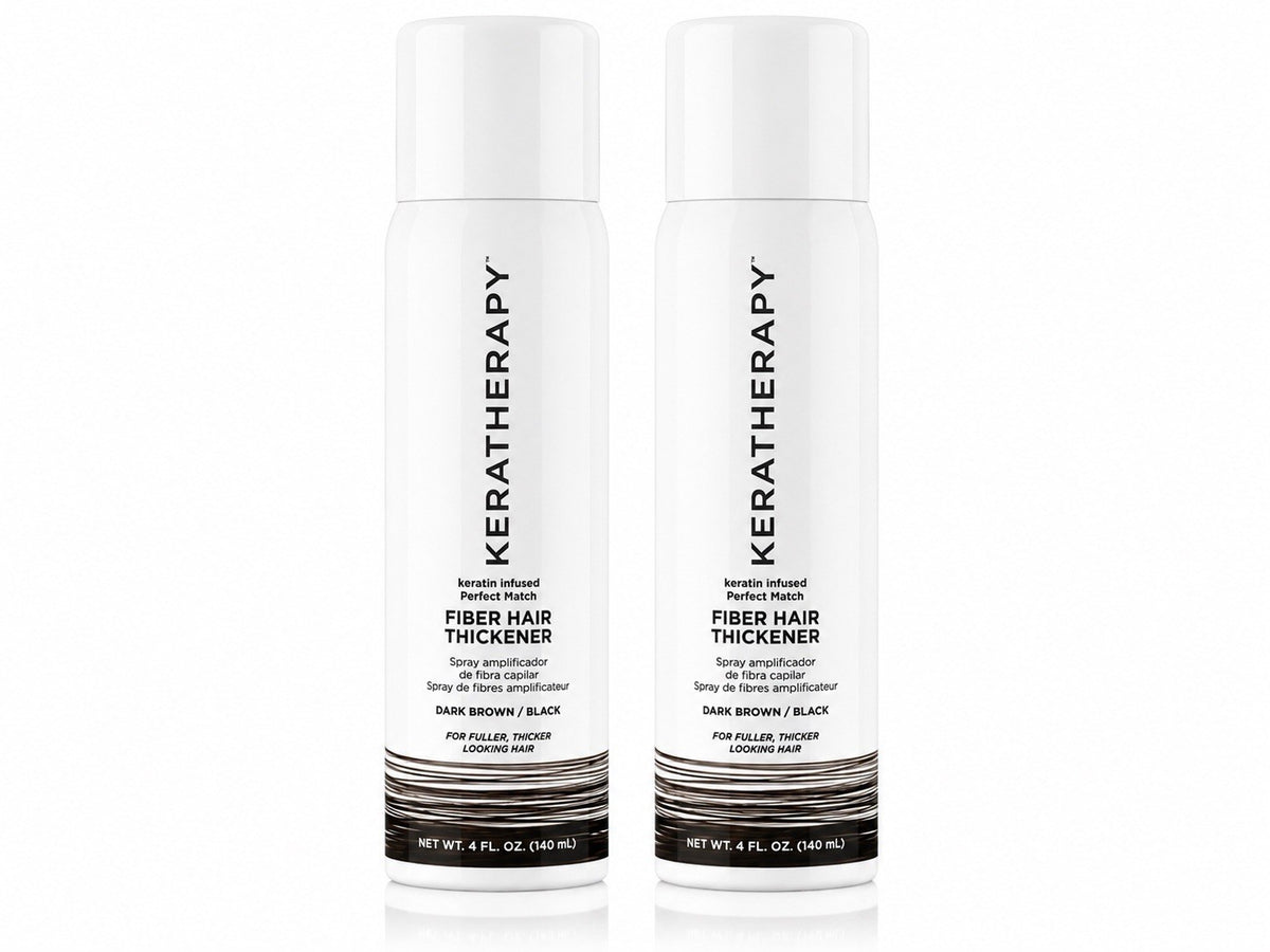 Keratherapy Fiber Hair Thickener Dark Brown Black Duo Pack 4oz