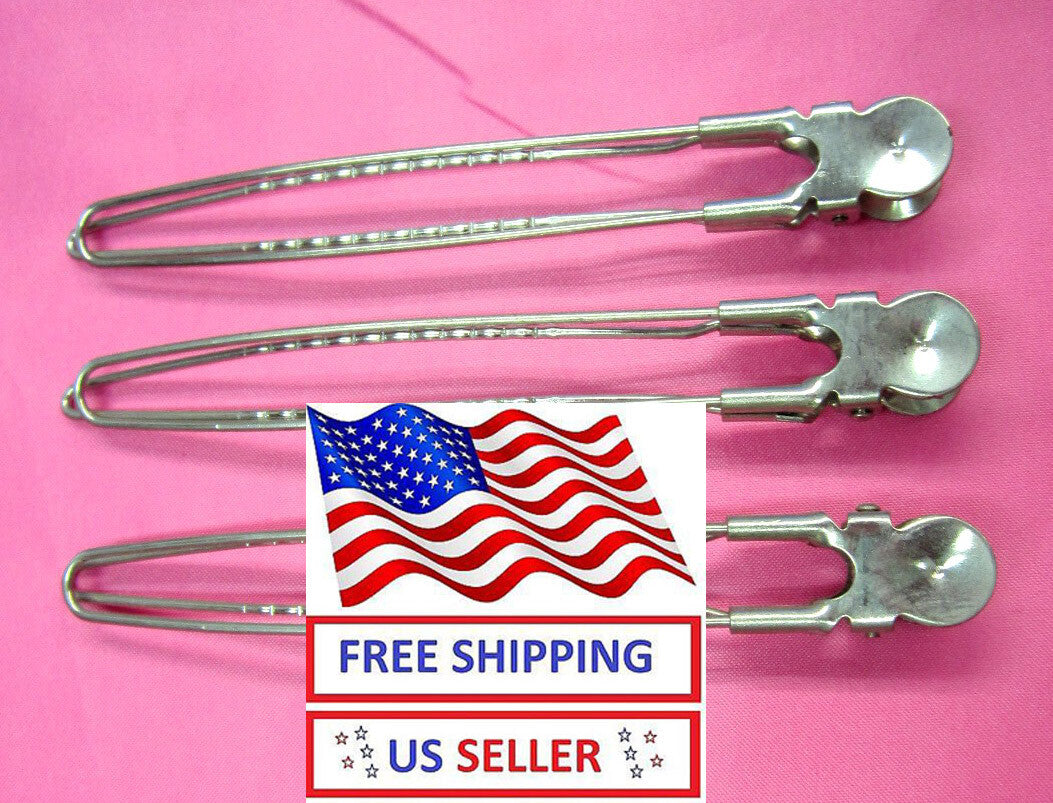 CHOOSE QUANTITY- 5 INCH LONG HAIR STYLING METAL CLIPS SALON USE--C3116