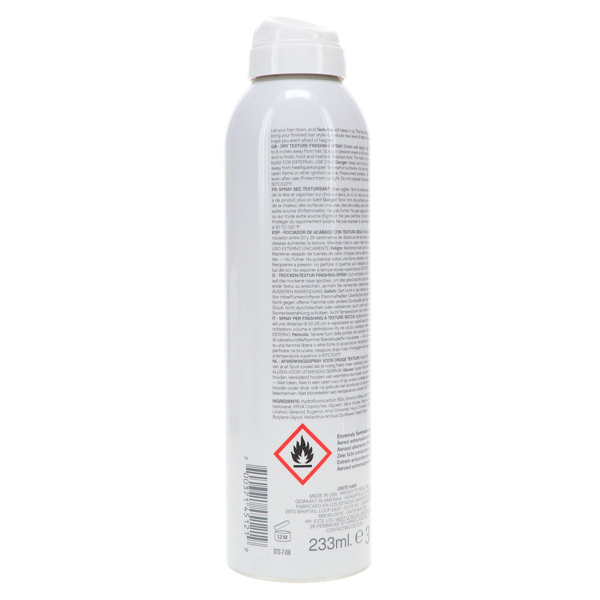 Unite Hair Texturizing Spray Dry Finishing 7 oz - Lightweight Texture & Volume