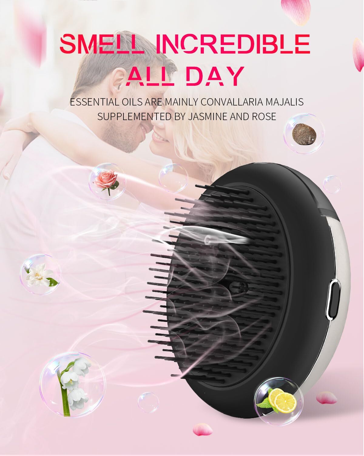 Essential Oil Mist Hair Brush with Negative Ions, Travel Hair Comb & Massager