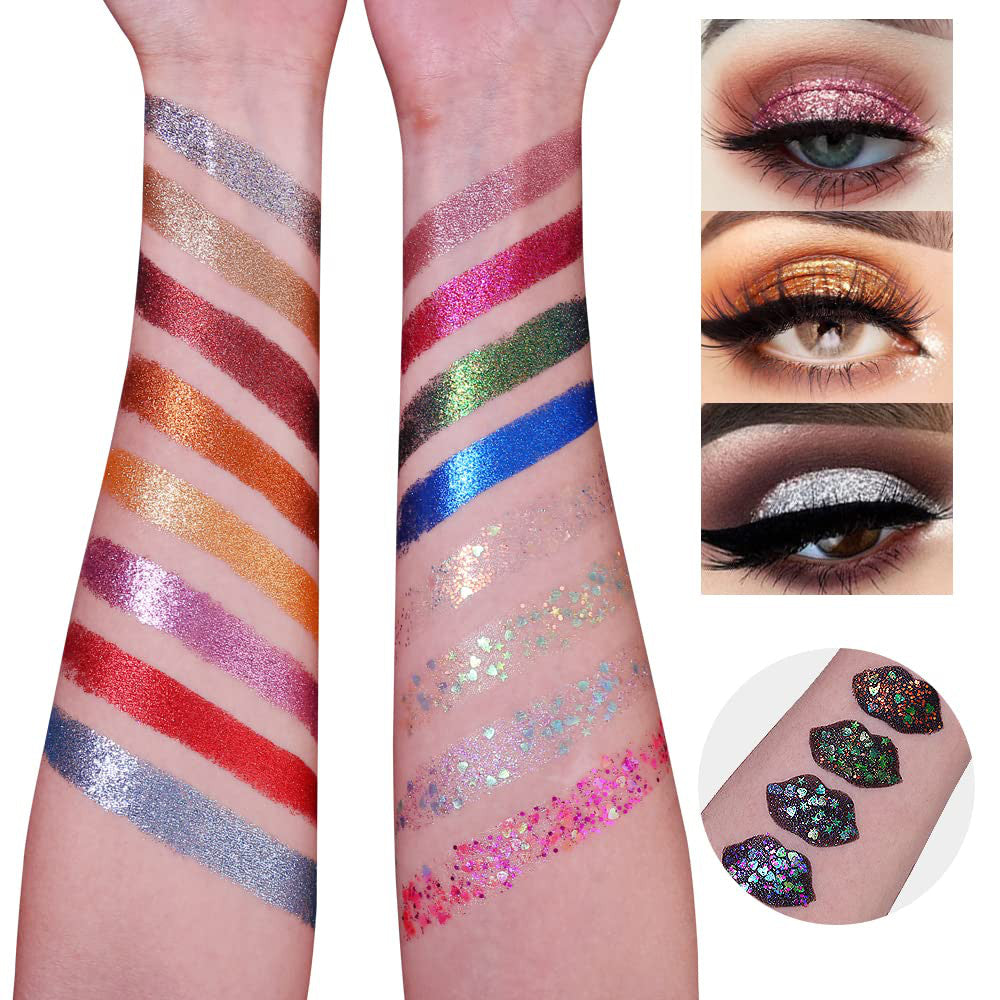 16-Color Eyeshadow Palette with Glitter & Matte Shades, Professional Makeup