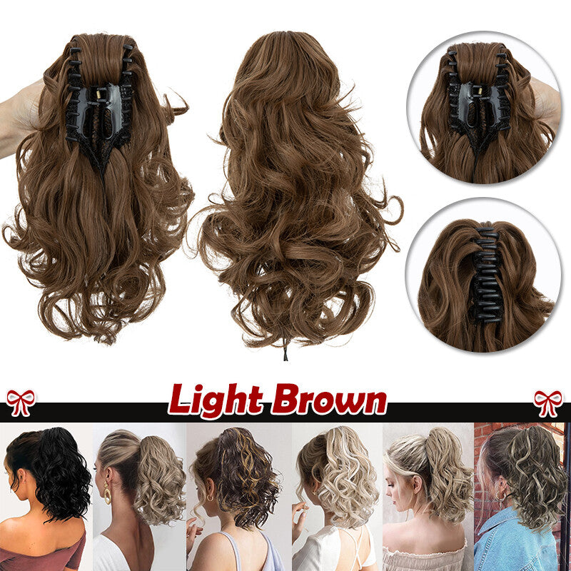 30-Inch Fluffy Ponytail Hair Extension with Claw Clip - Straight & Wave Styles