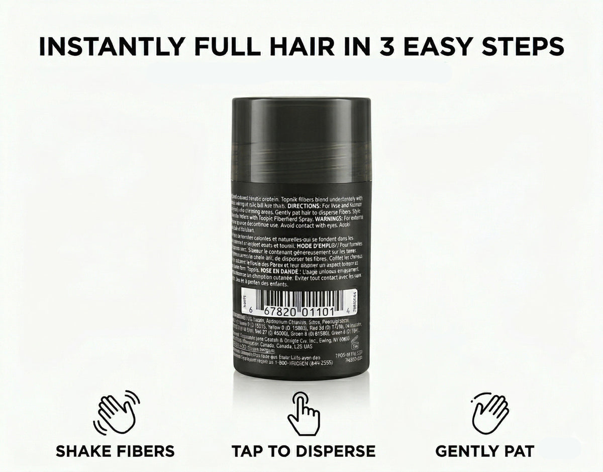 Hair Building Fibers Black 0.42 oz - Keratin Thickener 4 Pack