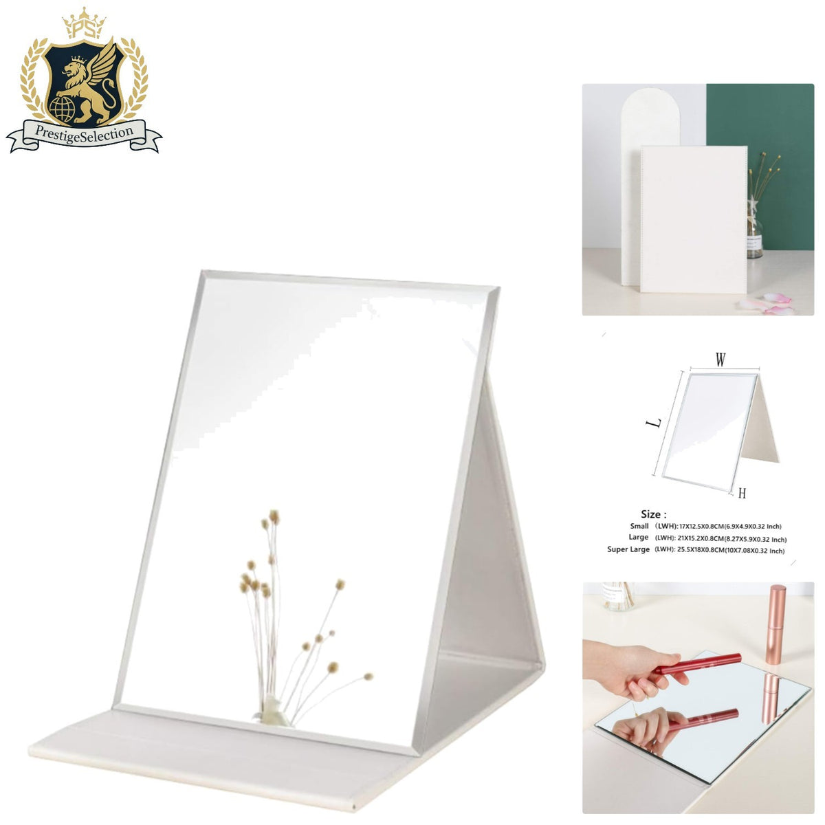 Travel Hand Mirror 10x7 HD Adjustable Angles Minimalist Style