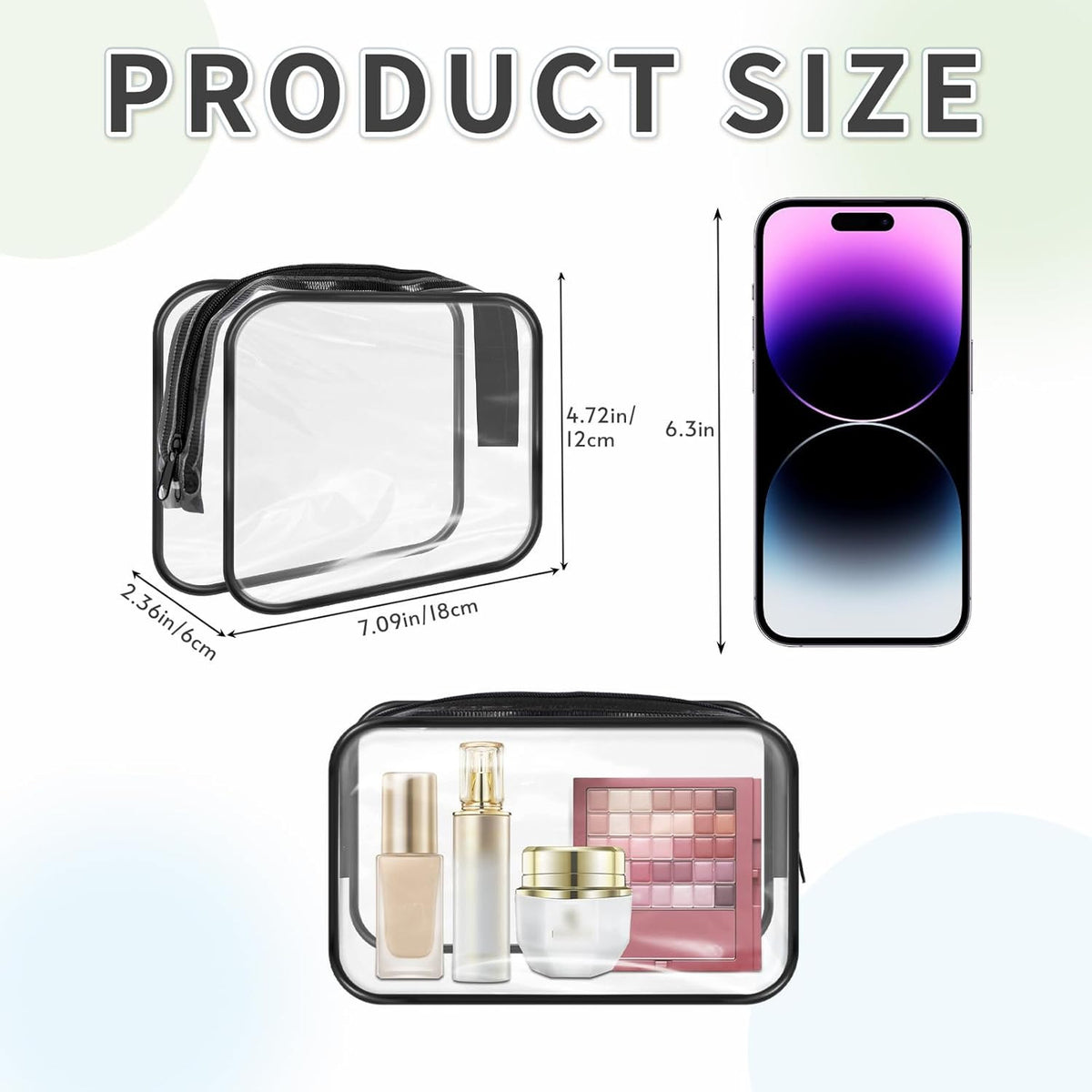 16 Pack Clear TSA Approved Travel Toiletry Bags Waterproof Organizer