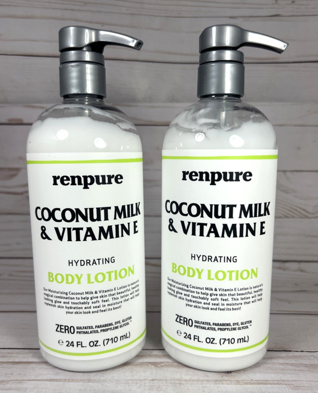 Renpure Coconut Milk & Vitamin E Body Lotion, 24oz (2-Pack)