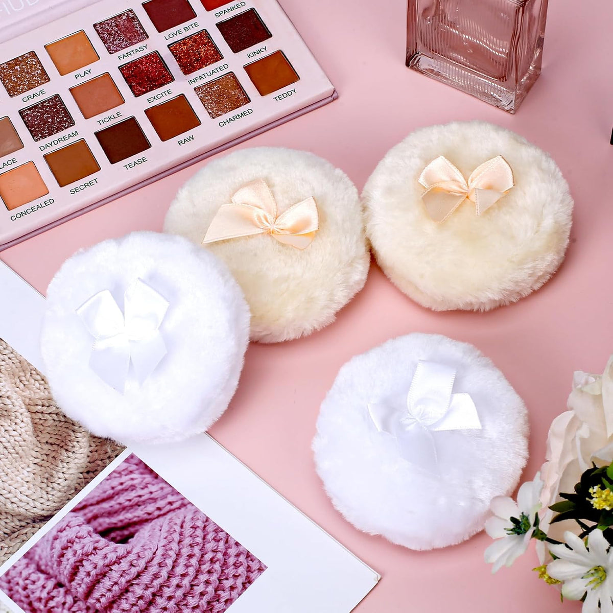 Large Fluffy Powder Puff Set for Face and Body Makeup
