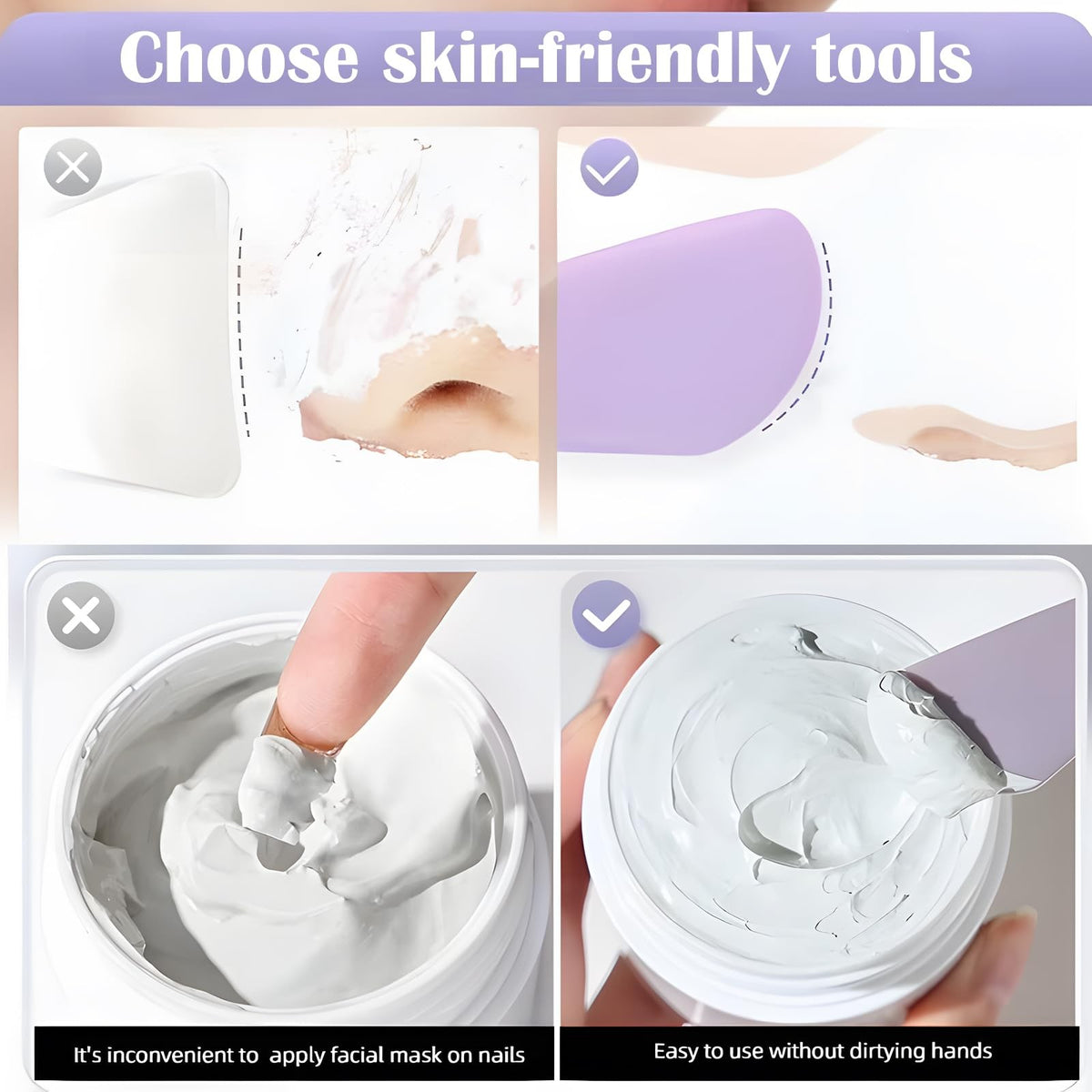 Silicone Facial Mask Applicator Duo Pack – Grey & Purple, 2 Count