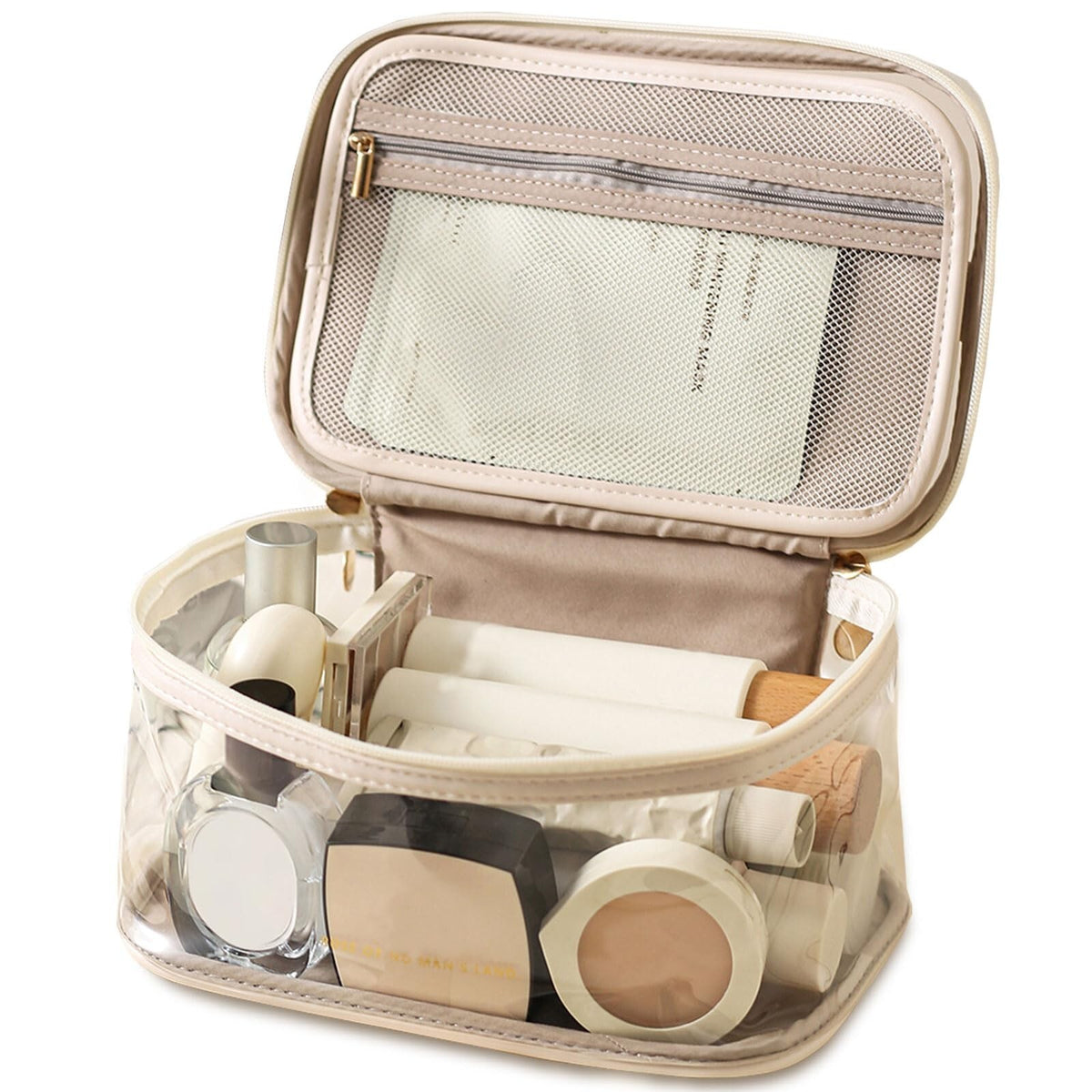 Large Clear Travel Cosmetic Bag Waterproof Makeup Organizer with Handle