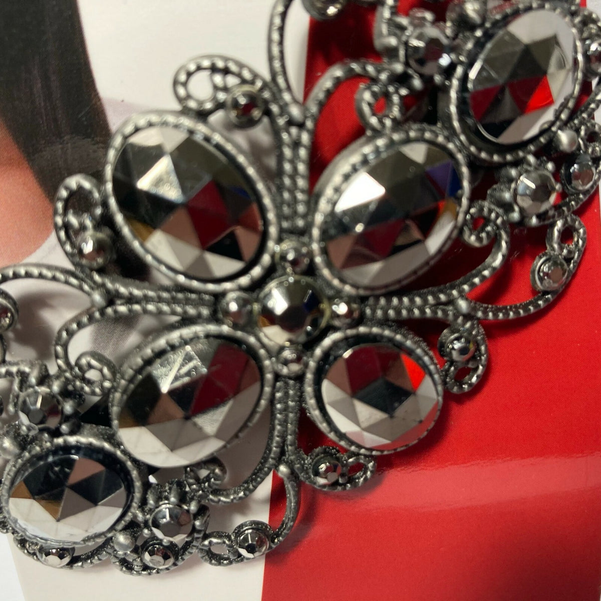 Vidal Sassoon Glamour Collection Hair Clip Gun Metal Grey Bling 3 Inch