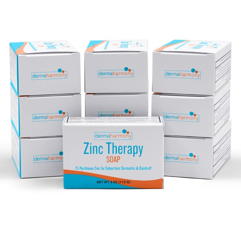 Pyrithione Zinc Bar Soap for Seborrheic Dermatitis & Skin Conditions - 4 oz, 10 Bars