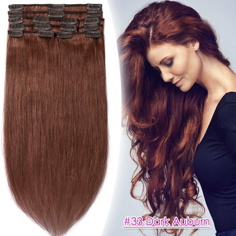 Thick Double Weft Clip-In Human Hair Extensions - Full Head Set