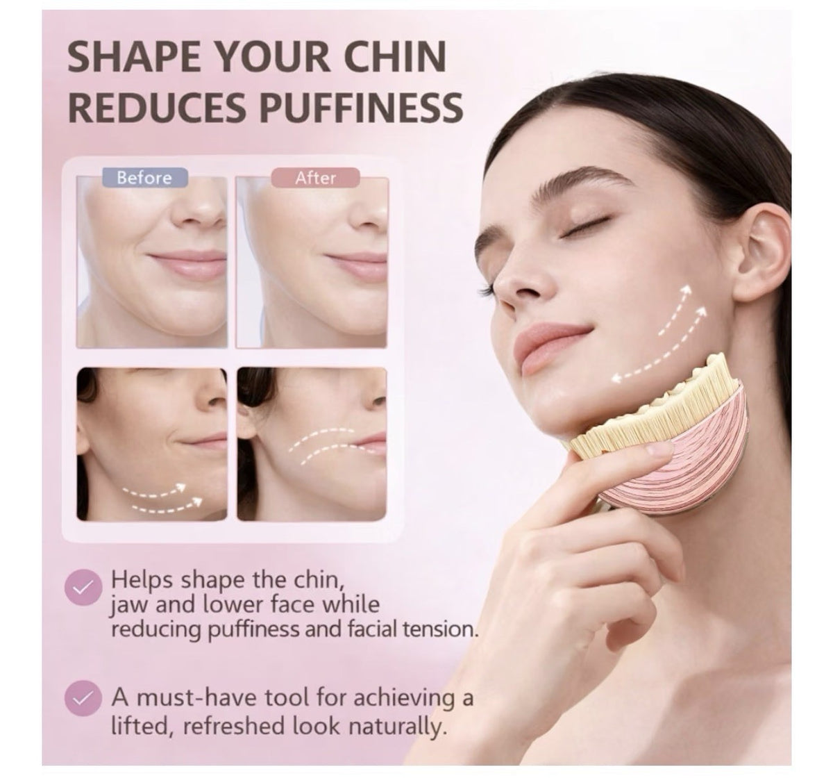 Lymphatic Drainage Face Massager Brush for Contouring & Sculpting