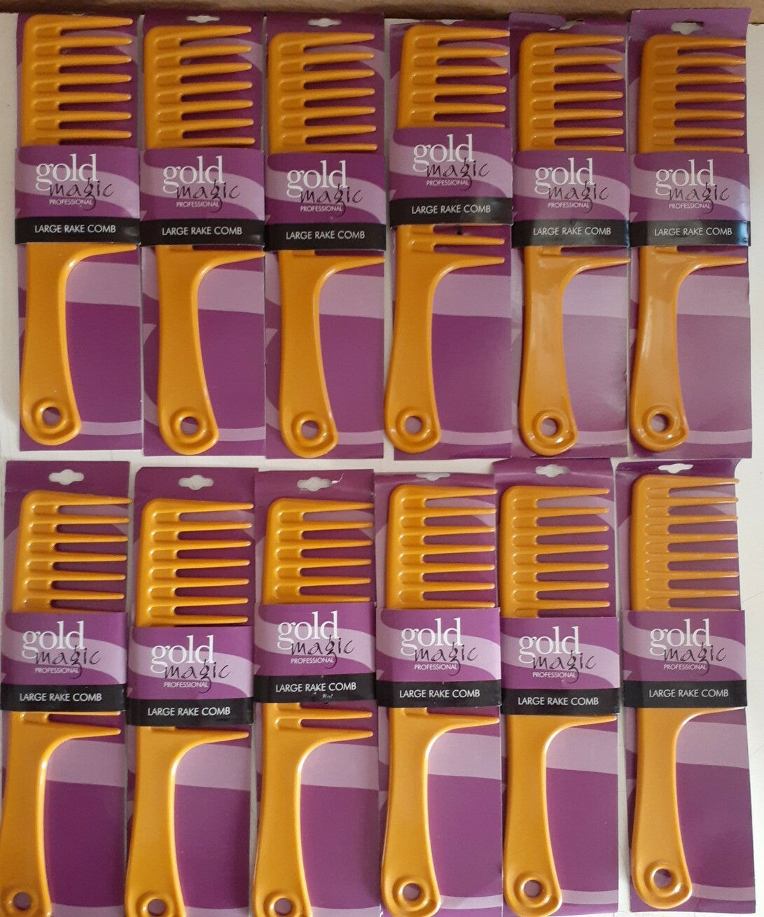 Gold Magic Professional Large Rake Comb Set of 24