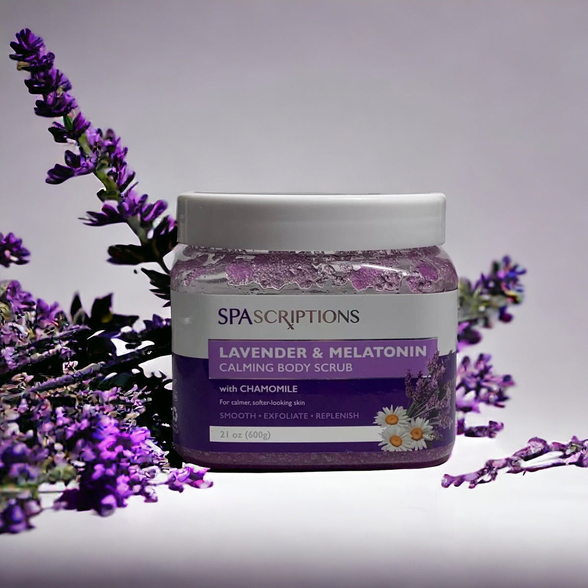 Calming Body Lavender & Melatonin Scrub Exfoliate W/Chamomile By