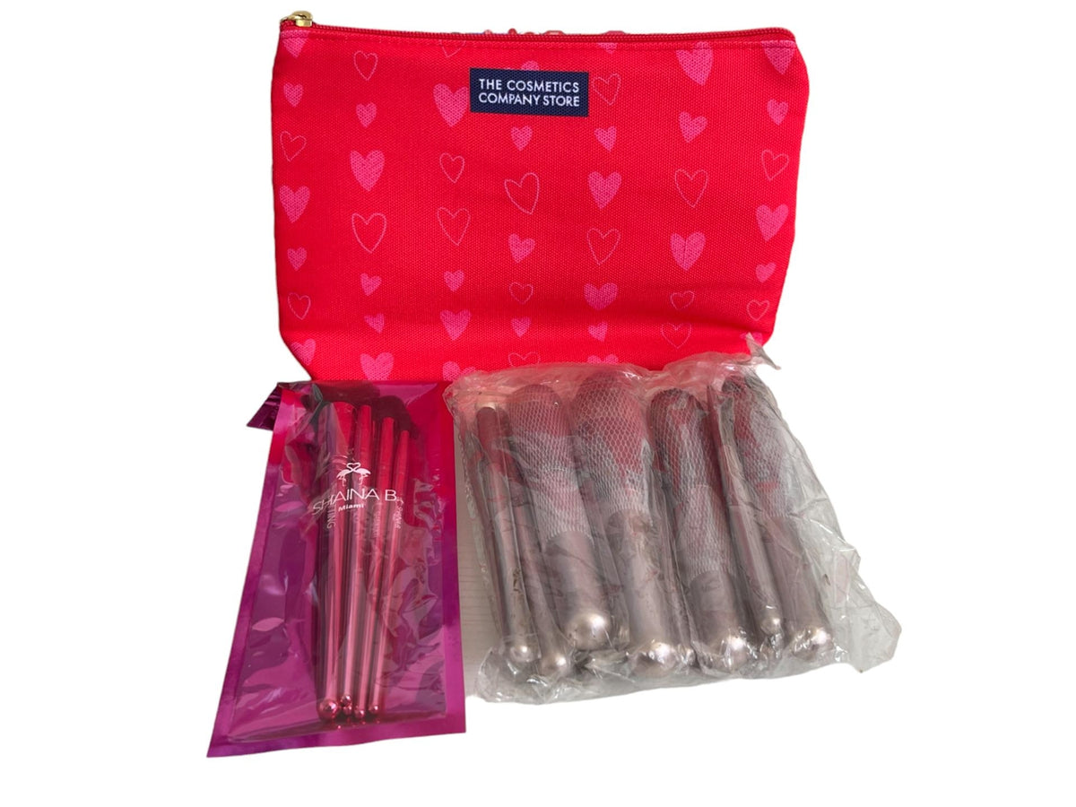 Makeup Brush Set 17 Pieces with Cosmetic Bag - Synthetic Hair Brushes