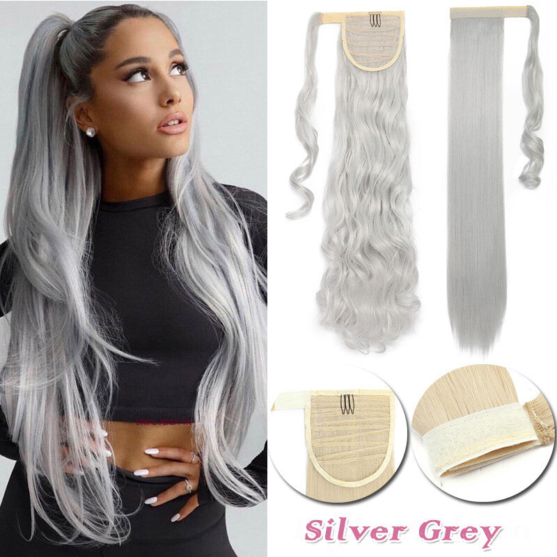 Clip-In Thick Hair Ponytail Extension - Real Human Hair, Various Lengths & Colors