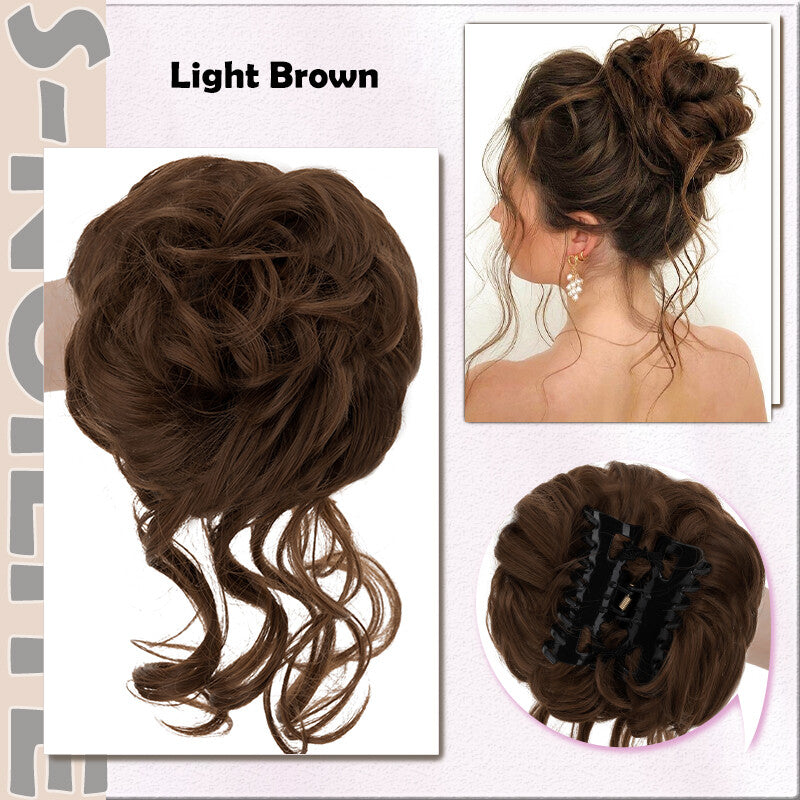 X-Large Thick Curly Claw Chignon Messy Bun Hair Extension Clips - All Colors