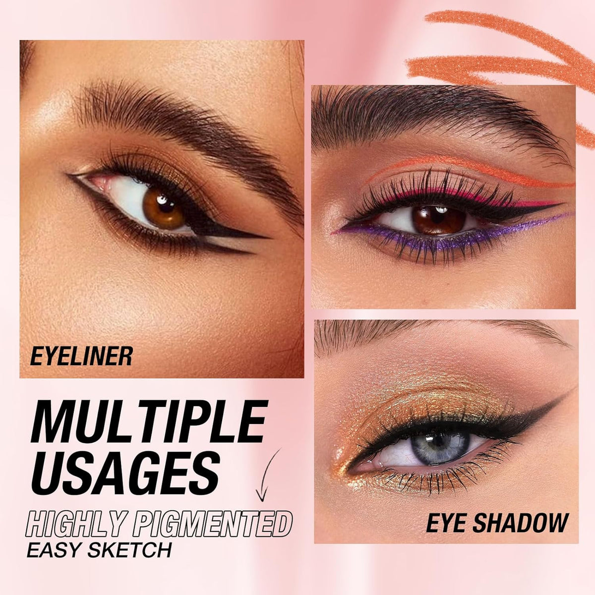 12-Color Waterproof Gel Eyeliner Pencil Set - Matte, Shimmer & Metallic Shades