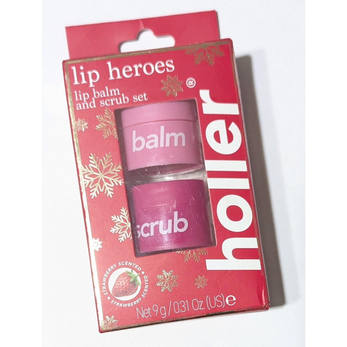 Lip Balm & Scrub Set with Strawberry Scent - Vegan, Hydrating, 2 Pieces