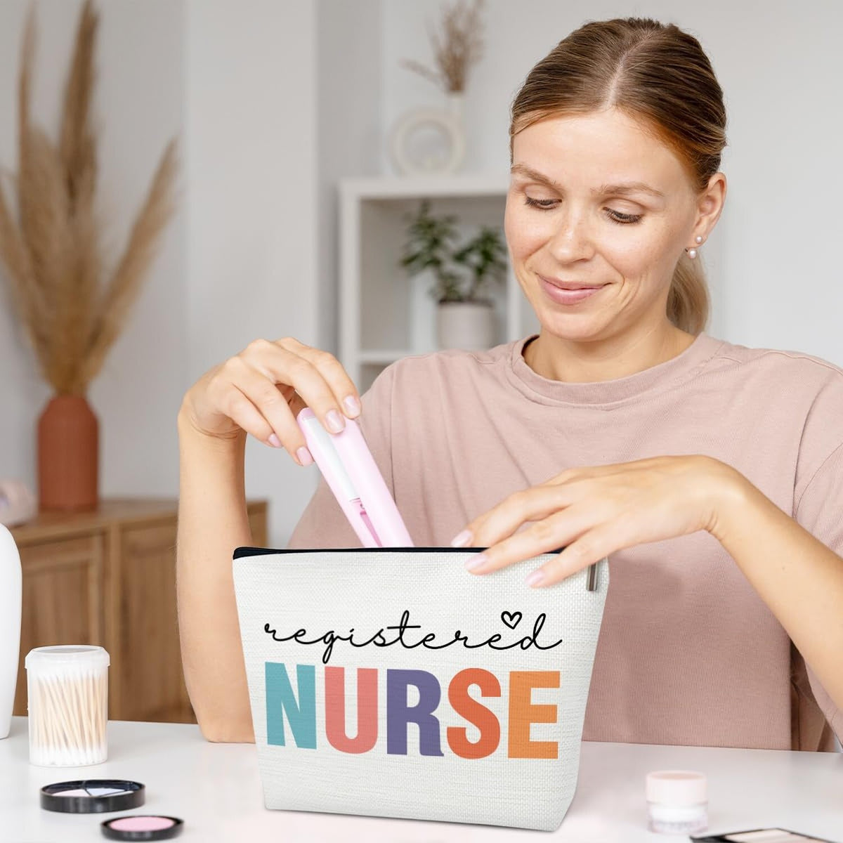 Nurse Makeup Bag - Large Capacity Cosmetic Organizer for Women