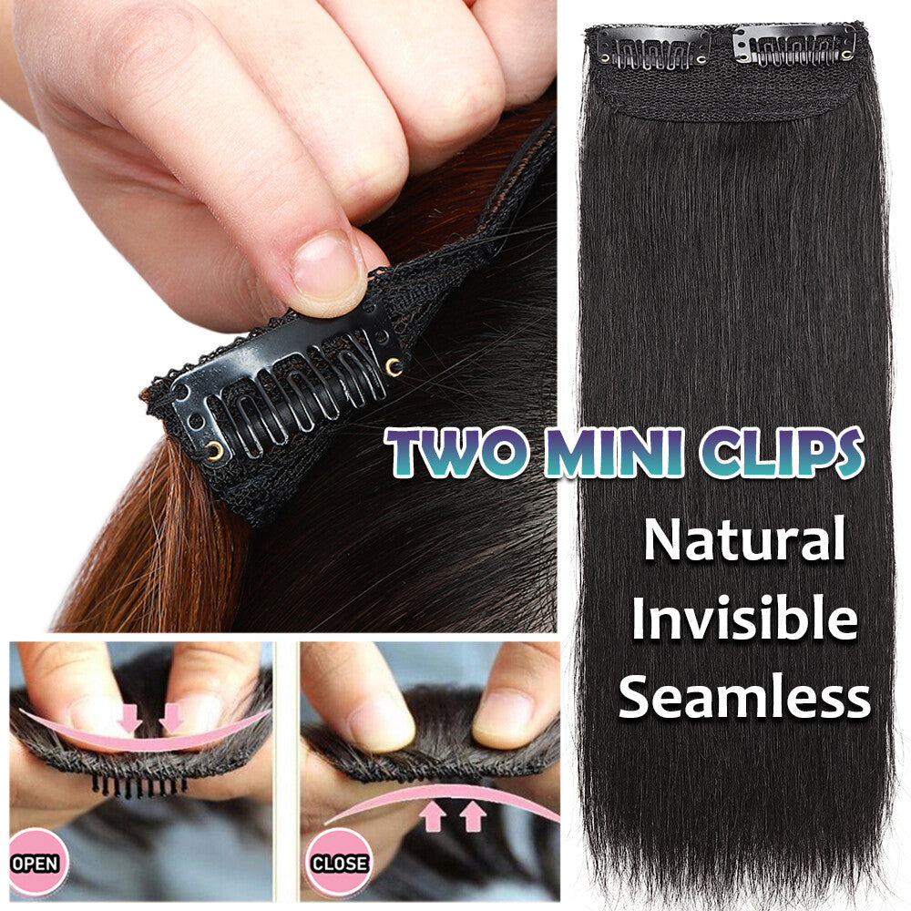 Clip-In Hair Extensions Human Hair Remy Topper & Patch Hairpiece
