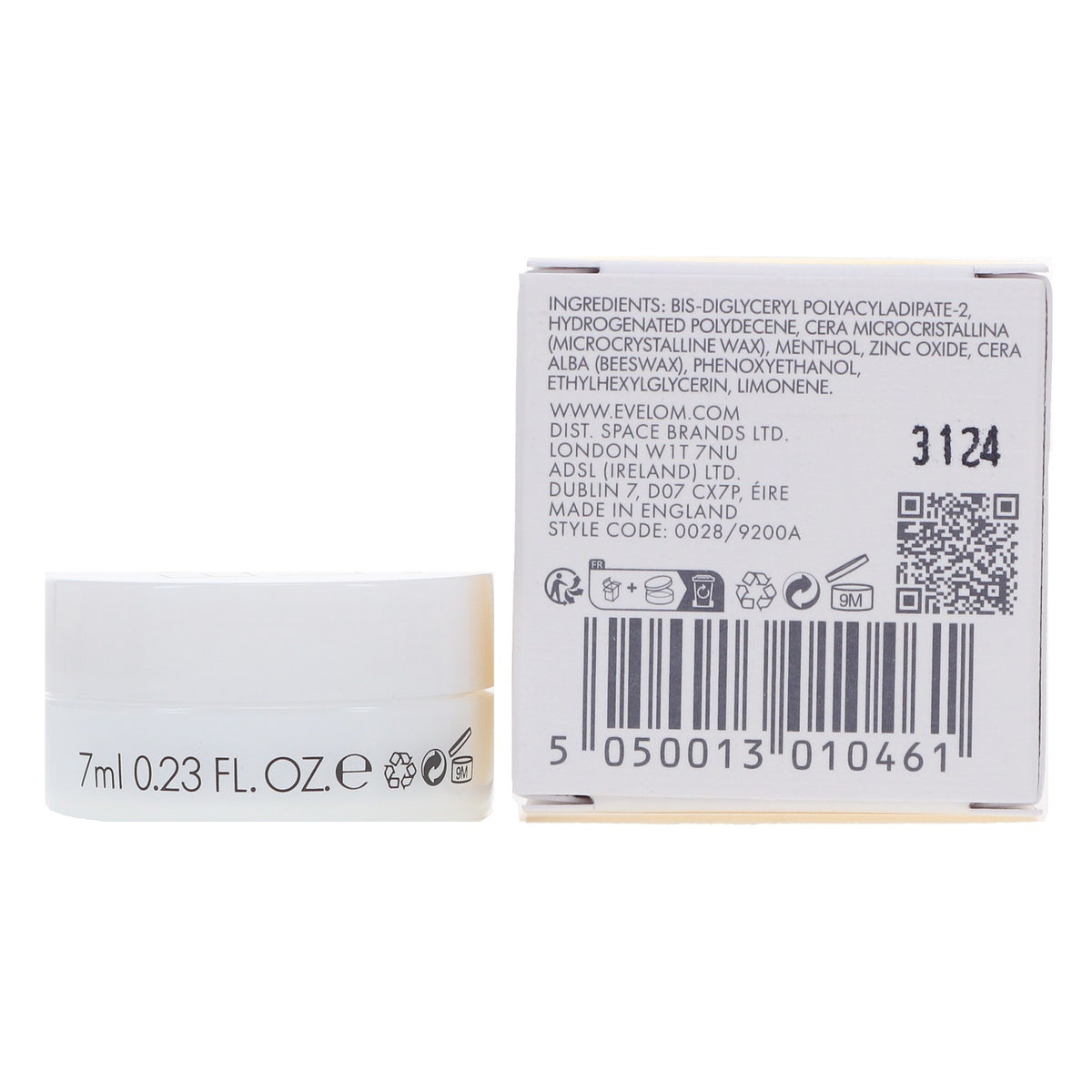 Lip Balm with Beeswax and Menthol - Hydrating Lip Treatment 0.23 oz
