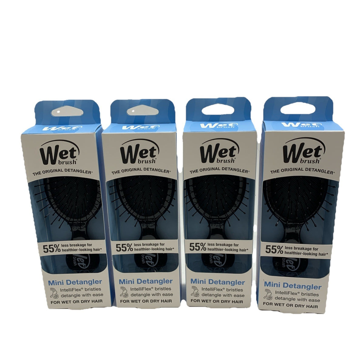 Mini Detangler Hair Brush Pack - Travel Size for Wet & Dry Hair - Black