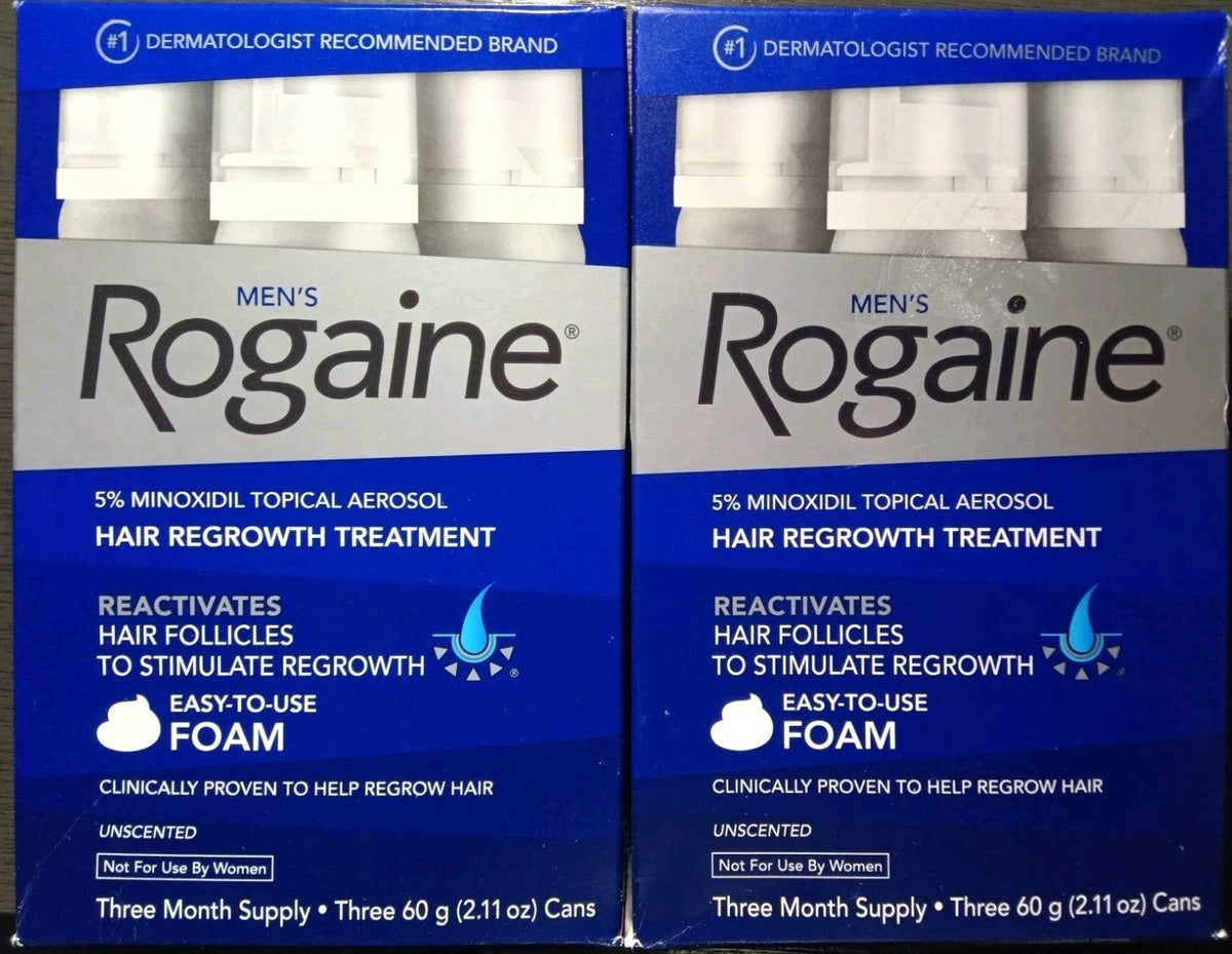 Men's Rogaine 5% Minoxidil Foam Hair Regrowth Treatment, 6-Month Supply